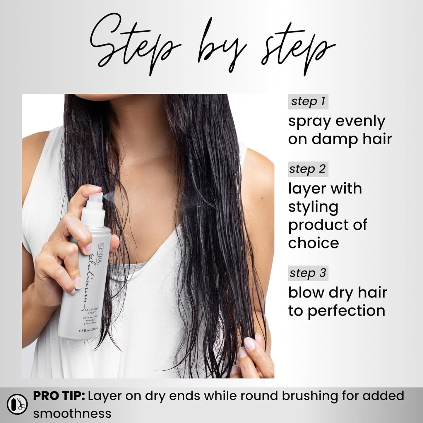 Kenra Platinum Blow-Dry Spray – Heat Protectant & Smoothing Spray for Frizz-Free, Shiny Hair (100mL / 3.4 fl. oz.)