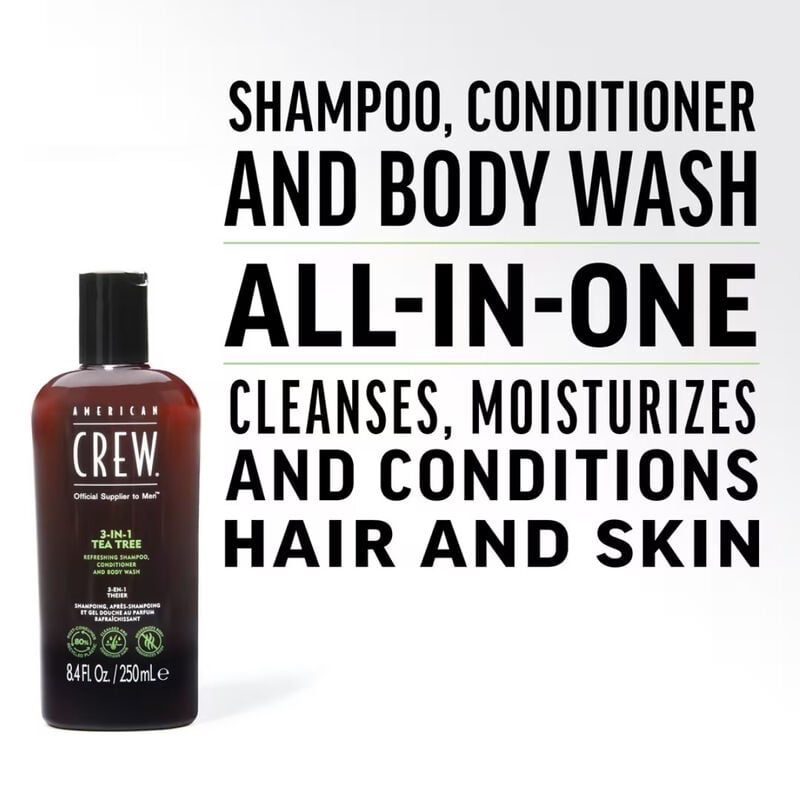 American Crew   3-in-1 Tea Tree Shampoo, Conditioner and Body Wash
