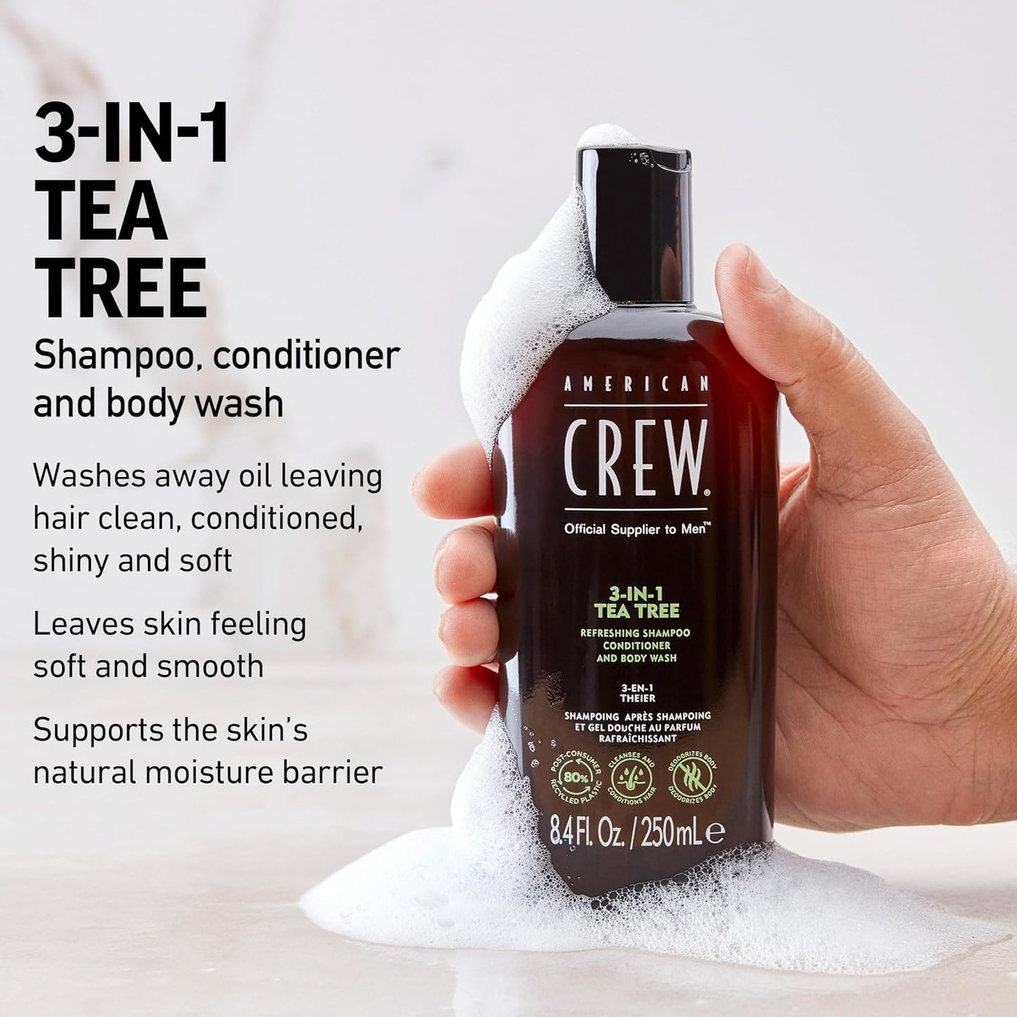 American Crew   3-in-1 Tea Tree Shampoo, Conditioner and Body Wash