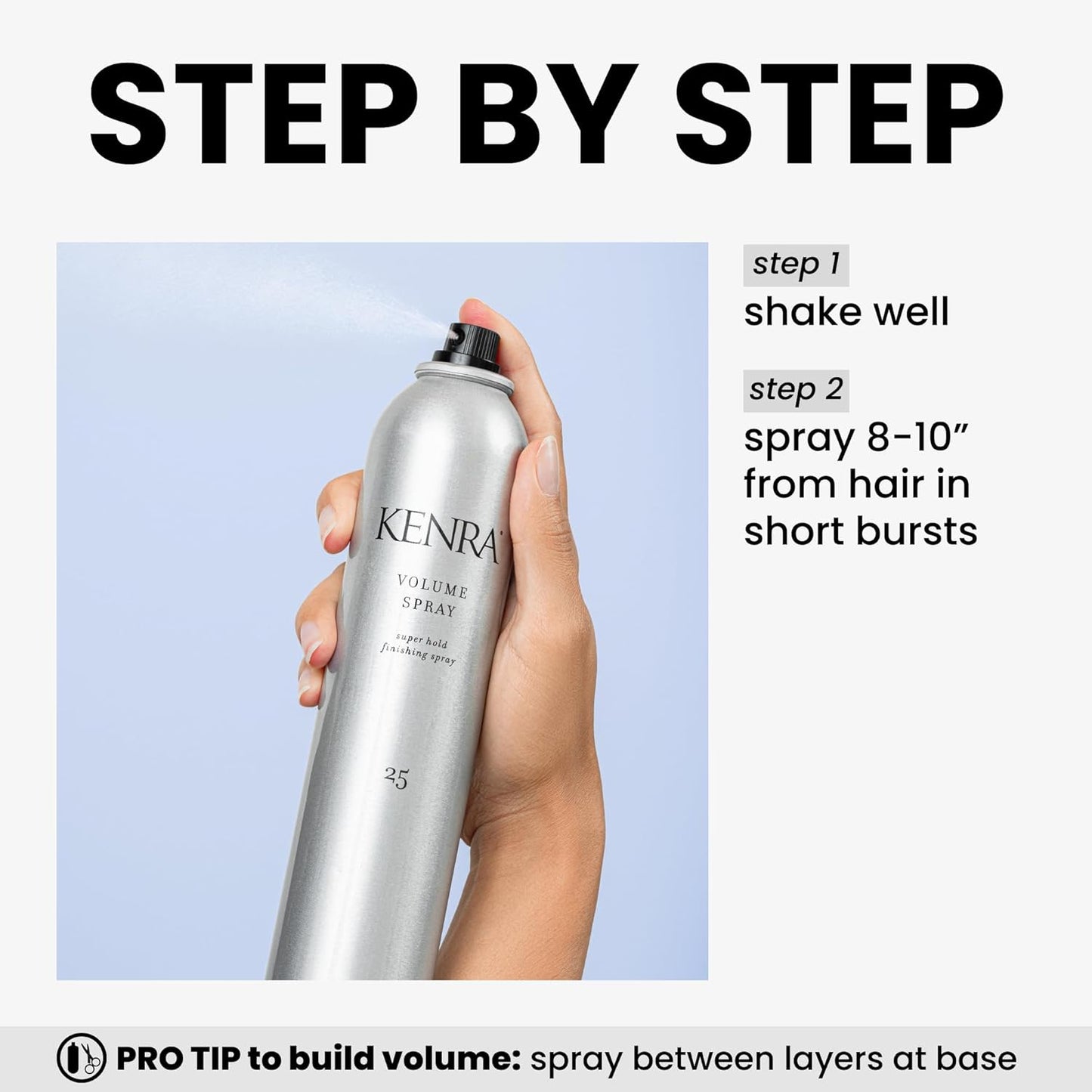 Kenra Volume Spray 25 – Super Hold Finishing Spray for Long-Lasting Volume (10 oz)